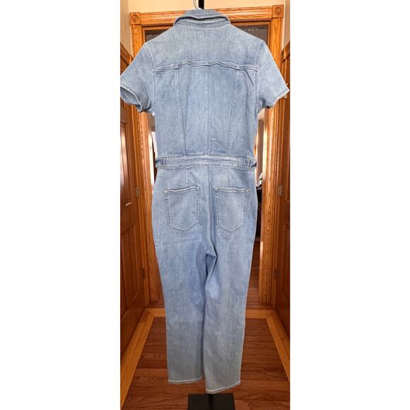 Good American Fit For Success Denim Jumpsuit Light Wash Size Large NWT - Picture 4 of 11
